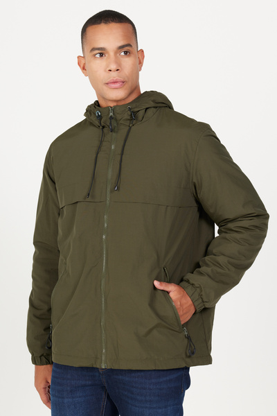 AC&Co / Altınyıldız Classics Khaki Standard Fit Regular Cut Coat with Hooded Side Pockets