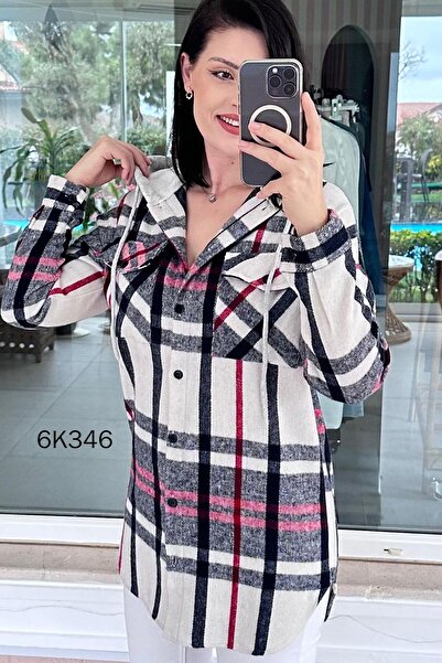 İnce Topuk Hooded Tunic Lumberjack Shirt 6K346