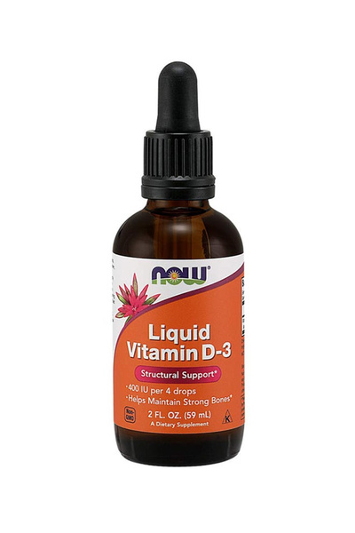 Now Foods فيتامين د-3 سائل 400 وحدة دولية، 4 قطارات، 59 مل