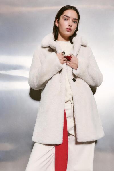 Pull & Bear Faux fur coat