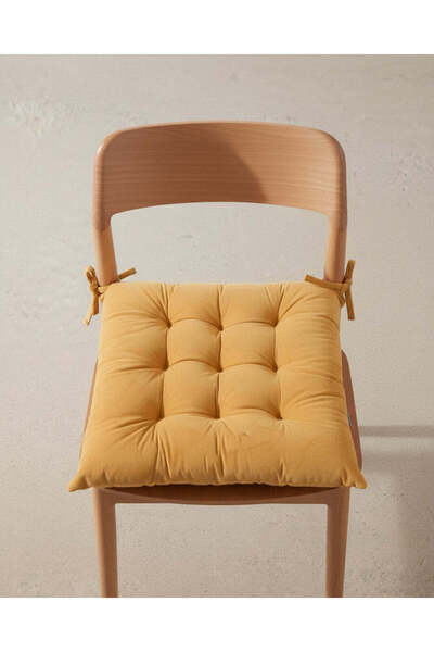 REDTAG Yellow Velvet Chair Pad