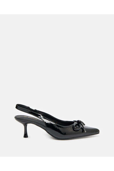 REDTAG حذاء نسائي أسود بكعب مفتوح من الخلف مزين بفيونكة