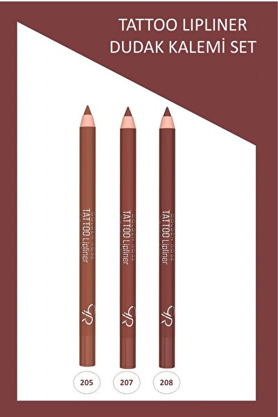 Golden Rose Suya Dayanıklı Uzun Süre Kalıcı Dudak Kalemi Seti No:205-207-208