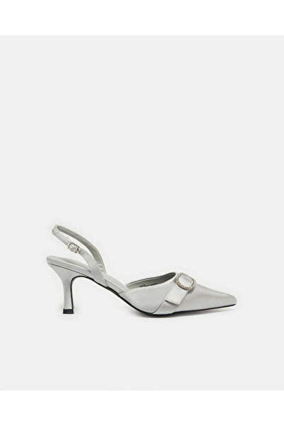 REDTAG Women Grey Buckle Trim Slingback