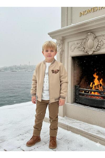 inowesta trend Costum special combinat din 3 piese pentru băiat cu haină cu ș...