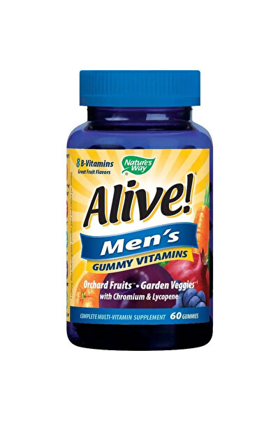 Nature's Way فيتامينات علكة ألايف للرجال بنكهات فواكه رائعة، 60 قرصًا