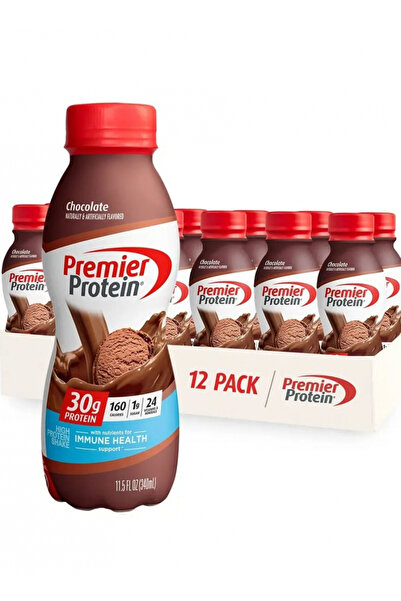 Premier Protein مخفوق بروتين بنكهة الشوكولاتة، عبوة من 12 كيسًا، 340 مل، 30 جم