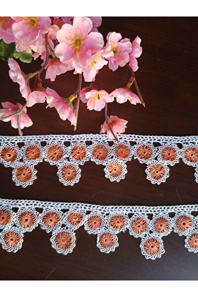 Bircan Hediyelik Salmon Cherry Igne Oyasi Towel Edge 2 Pieces