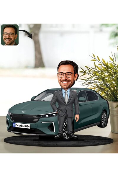 Bk Gift Kişiye Özel Erkek Urla Renk Togg Karikatür Biblo -1, Arkadaşa Hediye,...