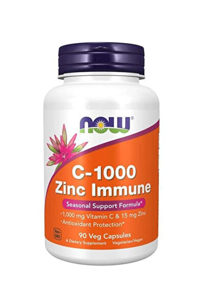 Now Foods Vitamin C-1000 Zinc Immune, 90 Veg Capsules