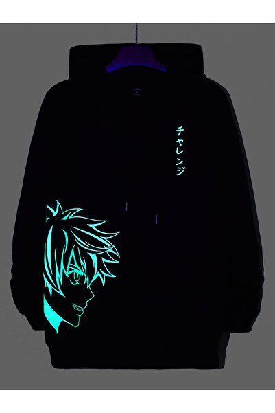 ZEMLİYA Hanorac unisex reflectorizant cu imprimeu cu litere și figuri japonez...