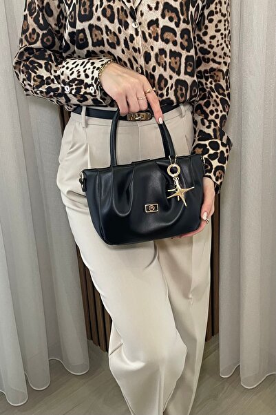 themoiss Women's Black Handbag - Adjustable Long Strap, Charm Gift - Fibag