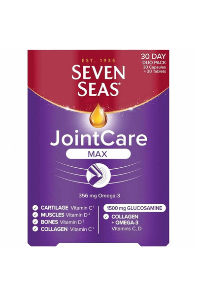 Seven Seas مكمل جوينت كير ماكس مع الجلوكوزامين وأوميغا 3، عبوة مزدوجة من 30 ق...