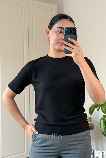 Snow Soft Textured Modal Women's Basic T-Shirt