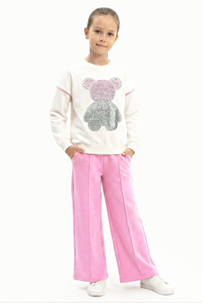 MODANINO Set de ursuleț și inimă brodat cu pietre pentru fetiță B cu imprimeu...