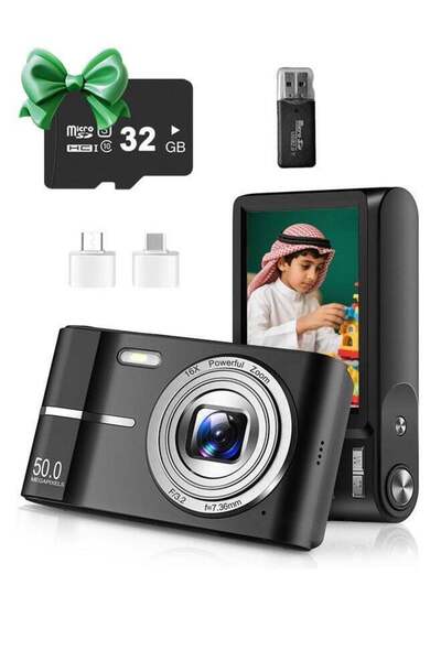 ASIV كاميرا رقمية، بدقة 50 ميجابكسل ووضوح كامل 1080 بكسل مع تقريب بصري 16x وخ...