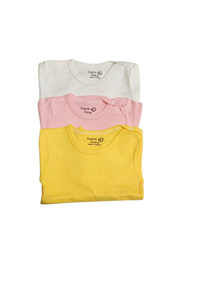 miviko çocuk giyim Baby Girl Snap-Button Bodysuit. 3-Piece Set, 100% Cotton F...