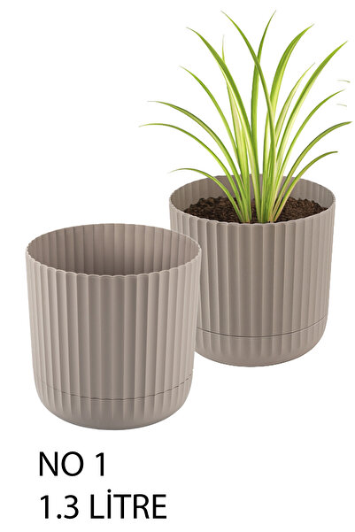 TEMMUZ HOME Zeraf Saksı No:1 – 2 Adet 1.3 Litre Tabaklı Masa ve Sehpa Üzeri Saksı (Ev & Ofis İçin Uygun)