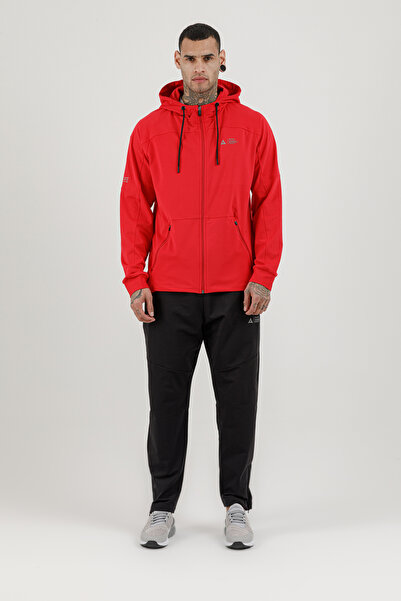 Airlife Sportswear Full Length Zippered Men's Hooded Tracksuit Set Red