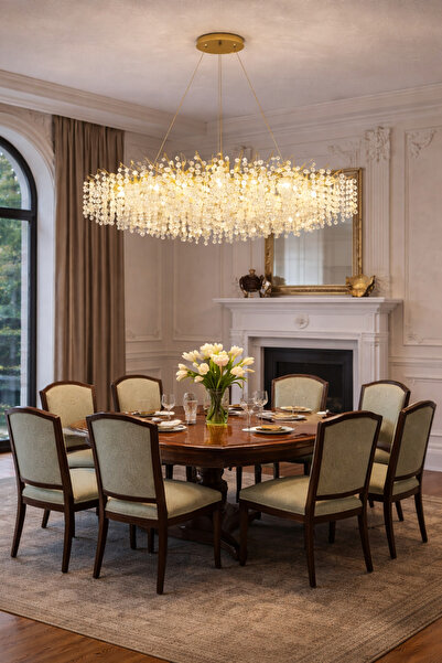 qwell Modern Gold Chandelier for Large Halls 160cm