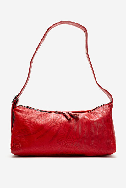 Dericlub Τσάντα ώμου Diana με ρυθμιζόμενη ζώνη από γνήσιο δέρμα ΚΟΚΚΙΝΟ