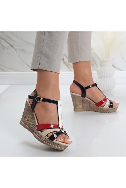 Botinelli Women's Color Platform Sandals in Patent Leather Teo, 40