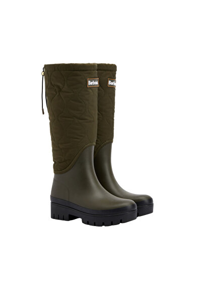 Barbour Marnie Kapitone Tall Welly Çizme OL71 Olive-Black
