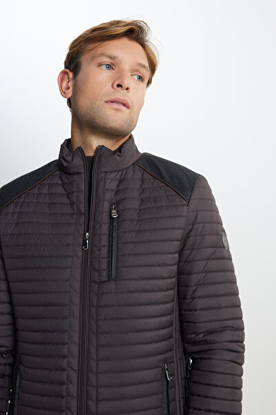 ALTINYILDIZ CLASSICS Brown Standard Fit Regular Cut Mock Neck Coat