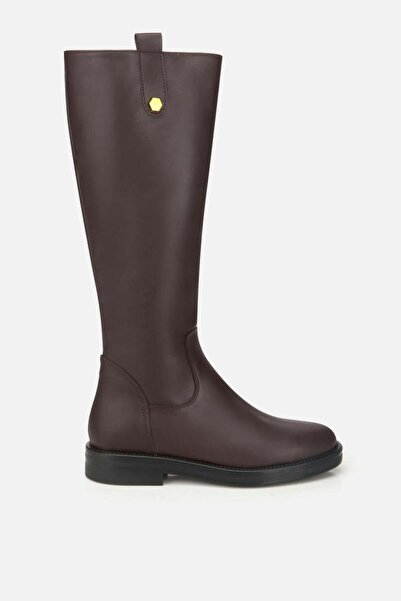 Yaya by Hotiç Kadın Kahverengi Binici Düz Çizme