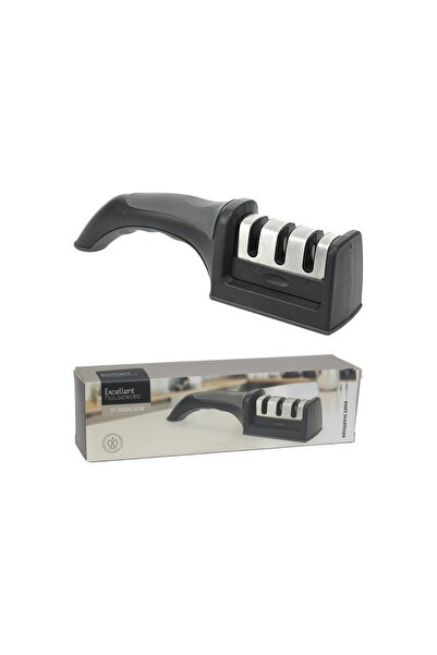 Excellent Houseware Ακονιστήρι μαχαιριών EH, 3 επίπεδα, μαύρο, 21 x 5 cm