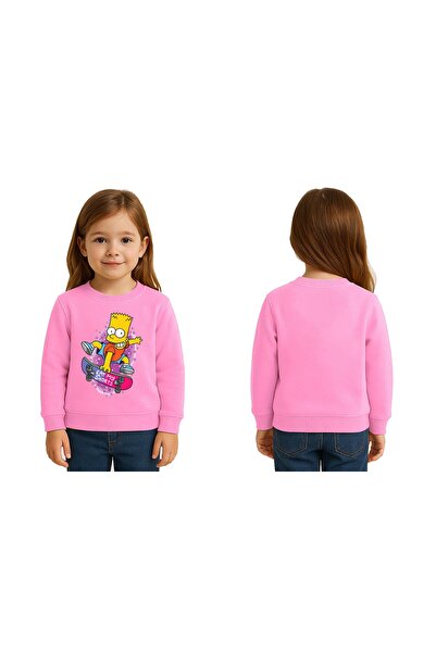 SEDİRLİ Унисекс детска блуза с принт на Симпсън и 3-нишко ребра