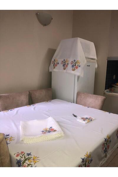 MOR TIRTIL طقم مناديل مطبوعة يدويًا على شكل ستارة مطبخ، هدية تذكارية عتيقة