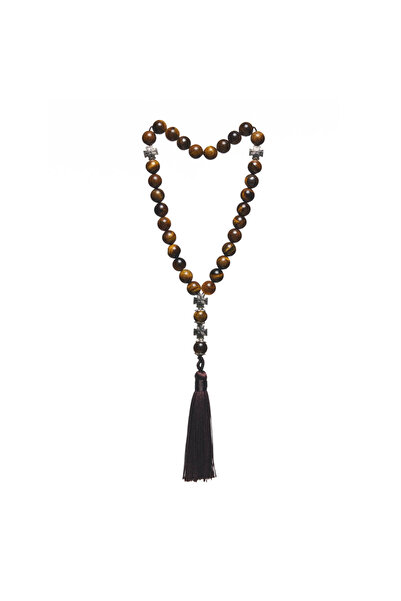 SELA Semi-Precious Stone Prayer Beads 47 cm, Tiger Eye