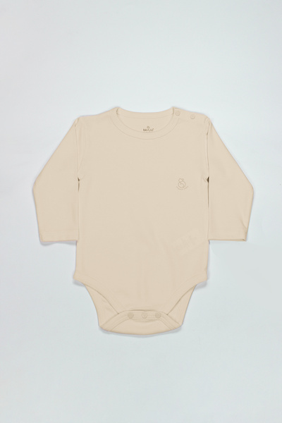 blumi kids Organic Long Sleeve Bodysuit - Beige