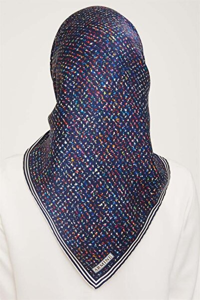 Armine Eșarfă de mătase Nostalgia - 9013-10 Bleumarin Ecru Twill