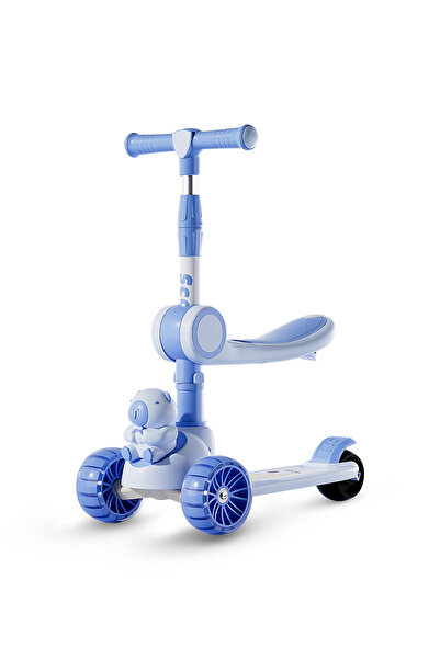 LB Kids 3-in-1 Foldable Scooter with Adjustable Seat & LED Wheels – Bear Design