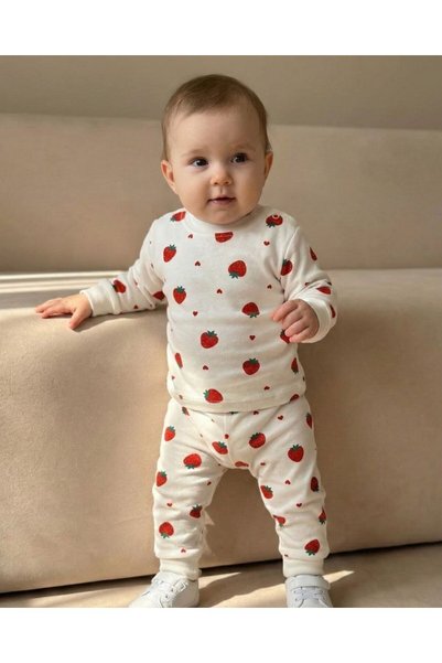 Lily and Co Strawberry Patterned Pajama Set