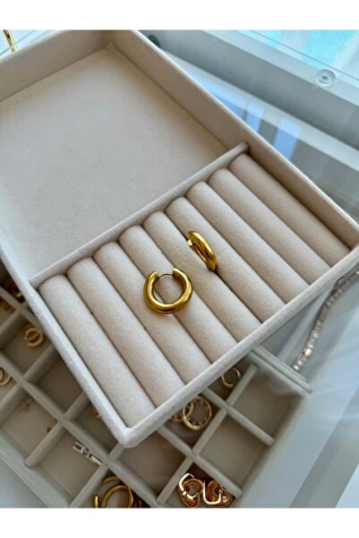 Twenty Eight أقراط دائرية من الفولاذ متوسطة الحجم