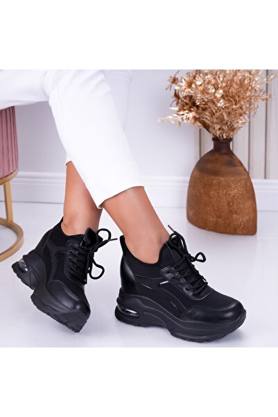 Botinelli Teniși negri cu platformă pentru femei de la Didi Textile, mărimea 38