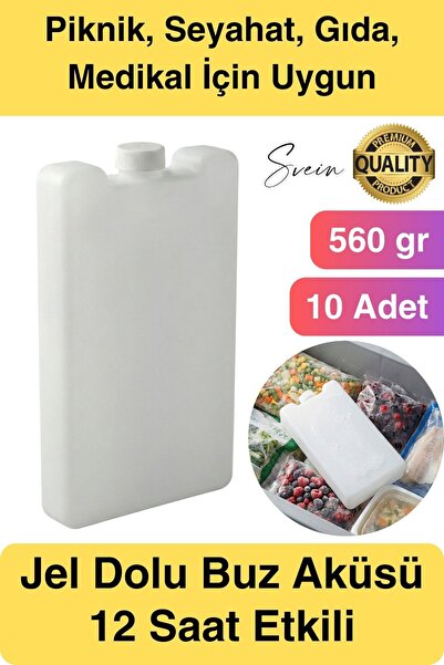 Svein 12 Saat Süreli 560 gr Jel Dolu Buz Aküsü Plastik Soğuk Zincir Gıda Yiye...