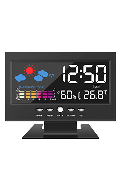 SERSIMO Digital weather station, for indoors, with color display, thermometer and hygrometer, 15x11x5 cm
