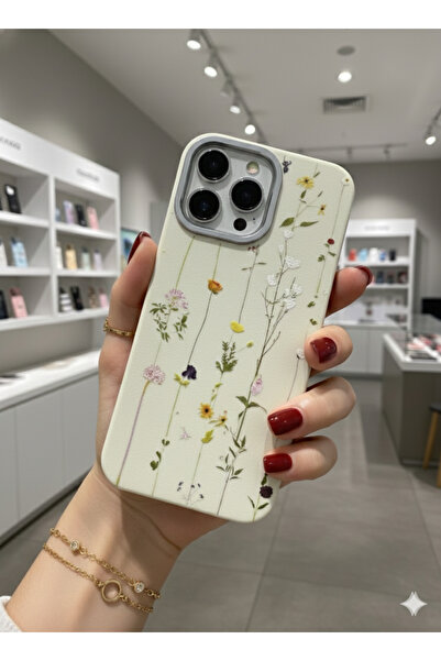 OVADA İPhone 12 PRO MAX Uyumlu Kamera Koruma Çıkıntılı Sarmaşık Çiçek Desenli...