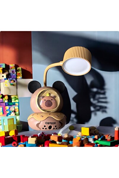 Zeynes Home Kalemtraşlı Şarjlı Çocuk Masa Lambası – Capybara Tasarımlı