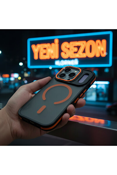 iPhone 17 Pro Uyumlu Lüks Kılıf - Turuncu