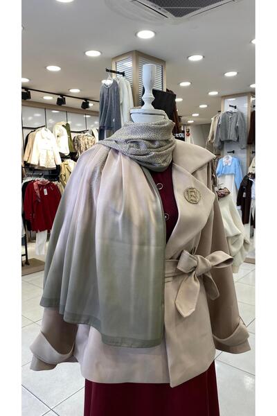 KUQOS Silk Flow Patterned Shawl Mint