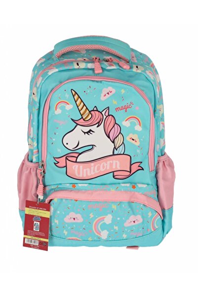 PIGNA Rucsac Clasa 0 Unicorn Albastru cu 3 Fermoare