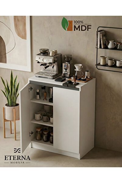 Eterna Mobilya Kapaklı, Raflı Kahve Köşesi | Kapaklı, Raflı Çok Amaçlı Dolap ...