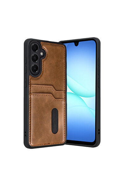 NewFace Samsung Galaxy A17 5g Leather Case with Sara Card Holder - Tan