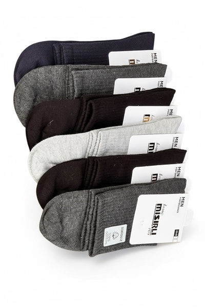 Katmirra 6-Piece Kıraç Egyptian Stitch-Free Luxury Combed Cotton Half Ankle Men's Socks