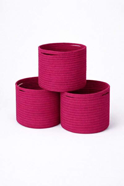 MaVaux Trio Nest 3-Piece Jute Wicker Decorative Basket Set 25cm Diameter X 18cm Height Organizer Stylish